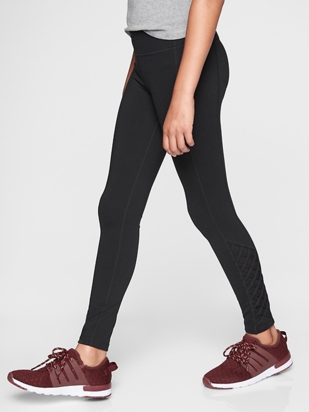 Athleta Girl Mind The Mat Lattice Tight in black size XL / 14